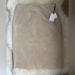 Calvin Klein Beige Suede Skirt